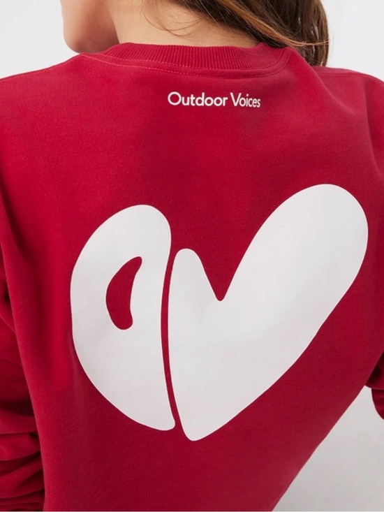 Outdoor Voices Tops - Outdoor Voices “You Can’t Spell Love Without OV” Cropped Sweatshirt Red XS